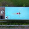 Containerpool 6,2 m x 2,5 m mit Gegenstromanlage, Sportbereich und Spa