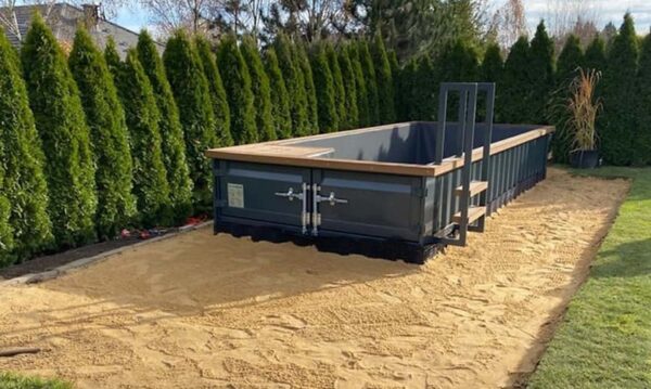 Gebrauchsfertiger Containerpool 6,2 m x 2,5 m, Komfortpaket