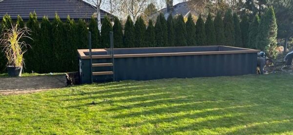 Gebrauchsfertiger Containerpool 6,2 m x 2,5 m, Komfortpaket